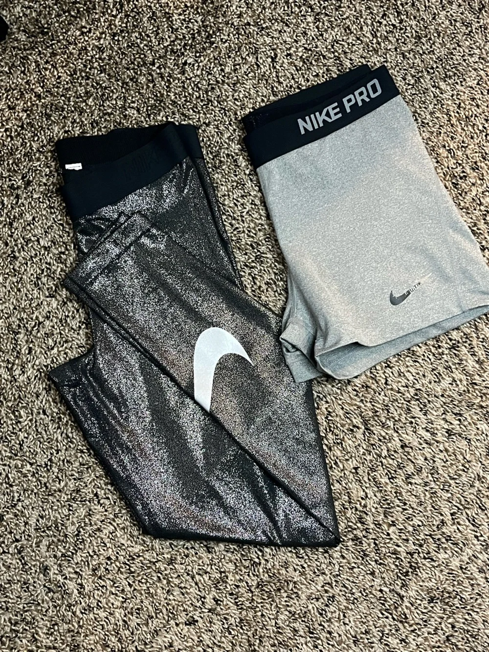 Nike Pro Dri-FIT Leggings & Compression Shorts Bundle | Gray & Black